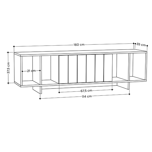 ТВ-тумба с откидной дверцей и 4-мя полками ZITANO TV STAND OAK в Омске