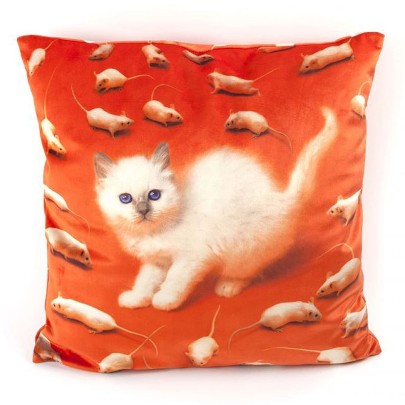 Подушка Seletti Cushion Kitten Мульти в Омске | Loft Concept 