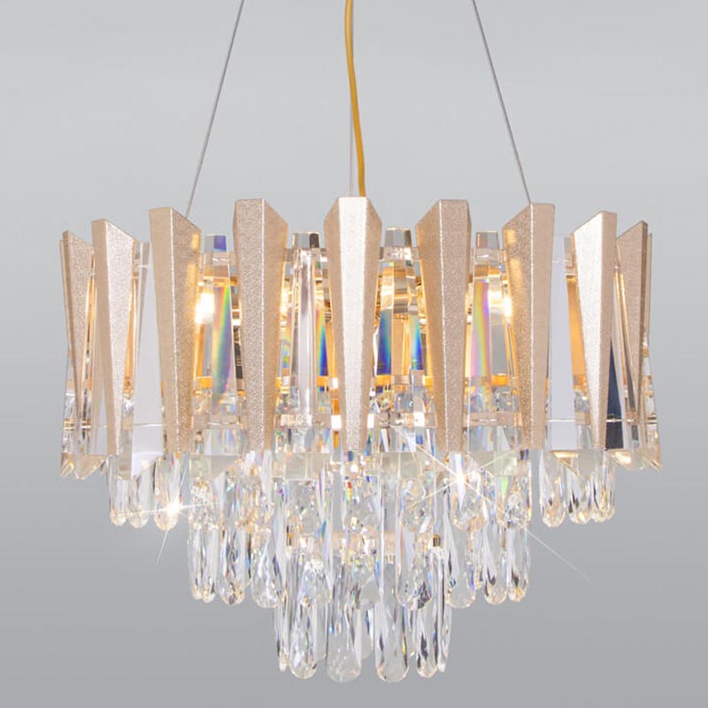 Люстра Crystal Edge Chandelier Прозрачный (Transparent) Золотой в Омске | Loft Concept 