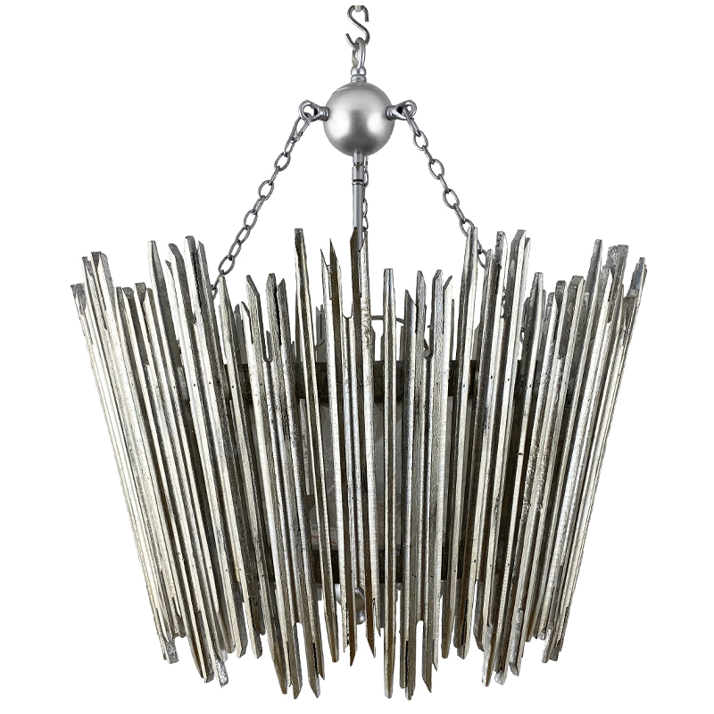 Люстра Ragna Silver Wooden Rods Chandelier Серебряный в Омске | Loft Concept 