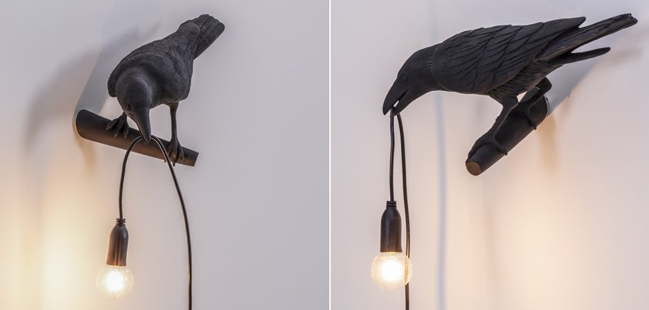 Бра Seletti Bird Lamp Black Looking Бра Seletti Bird Lamp Black Looking - Loft-Concept в Омске