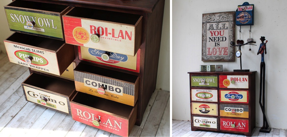 Комод в винтажном стиле с цветными ящиками Hurbor Loft Vintage - Loft-Concept в Омске