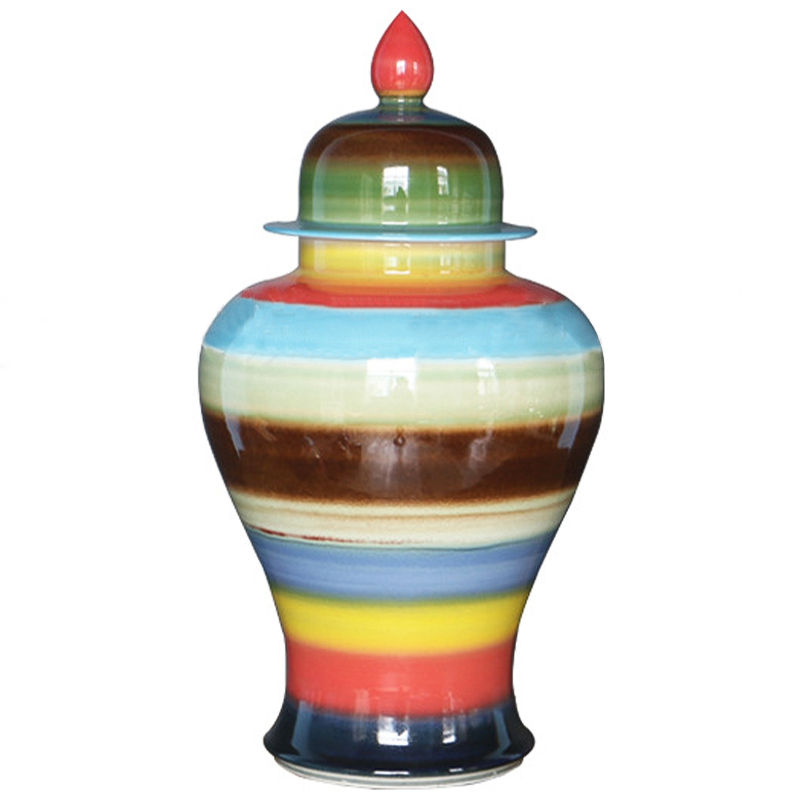 Ваза с крышкой Colored Stripes Rainbow Vase Мульти Ваза с крышкой Colored Stripes Rainbow Vase Мульти в Омске | Loft Concept