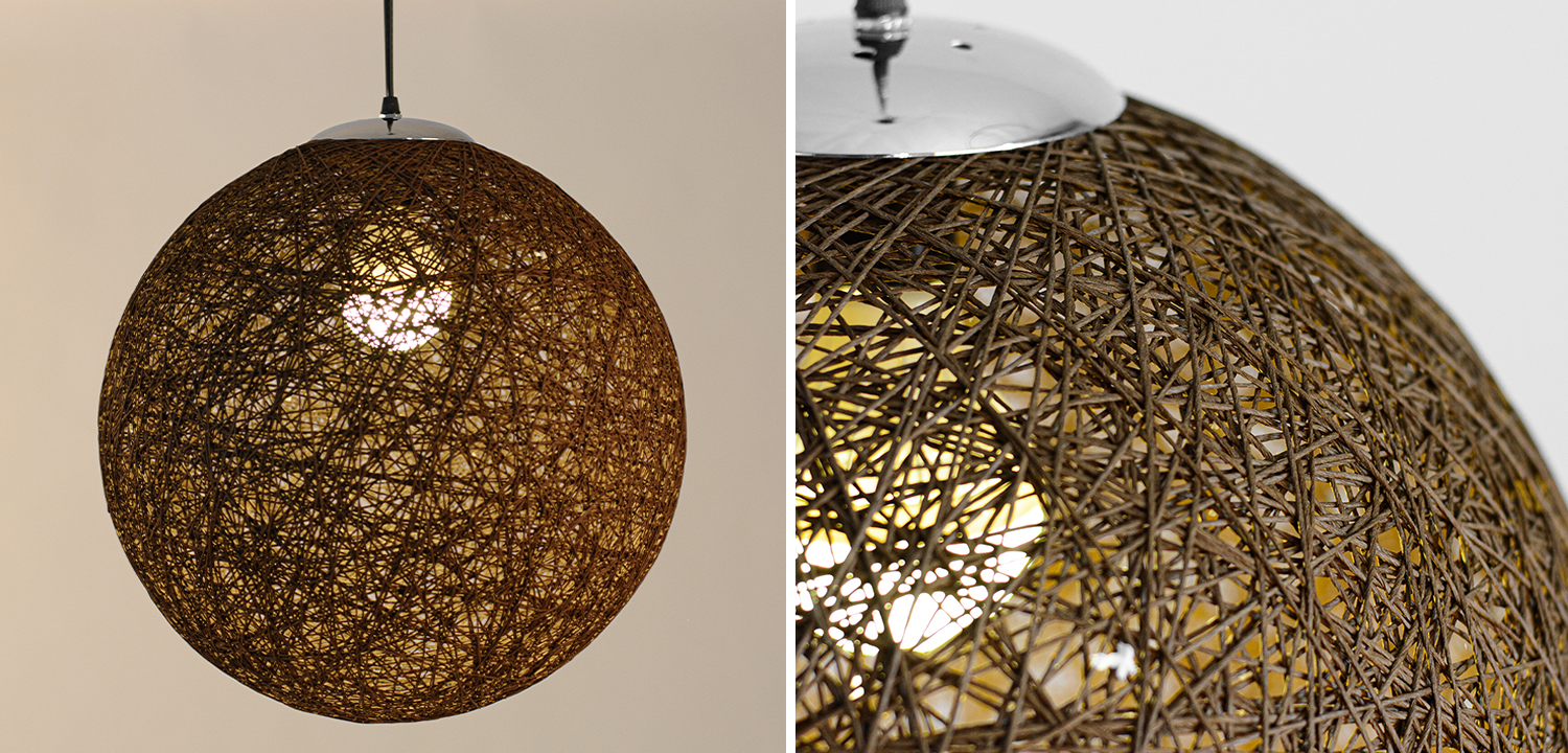 Подвесной светильник Moooi Thread Papier Mache Lamp brown - фото