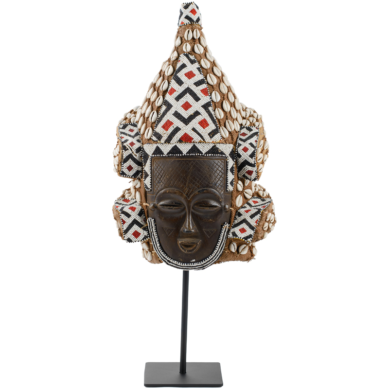 Маска African Mask with Sophisticated headgear Коричневый Мульти Черный в Омске | Loft Concept 