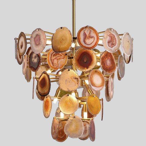 Люстра MARJORIE SKOURAS BEBE CHANDELIER AGATE natural Золотой в Омске | Loft Concept 