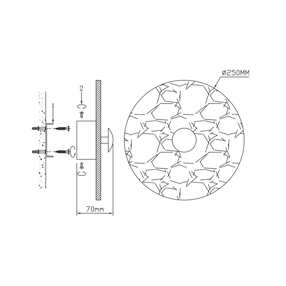 Бра в форме диска из натурального камня с декоративным центральным элеменом Cryptocrystalline Stone в Омске