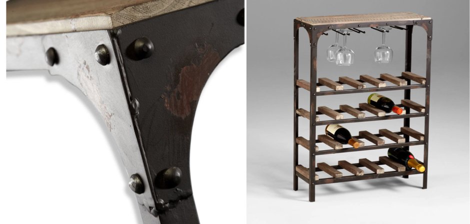 Стеллаж Industrial Metal Rust Console Wine Rack - Loft-Concept в Омске