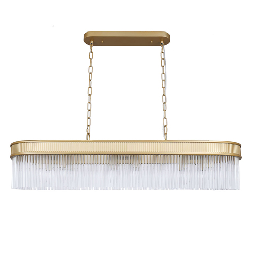 Люстра подвесная овальная со стеклянными трубками Длина 100 см Nembus в Омске