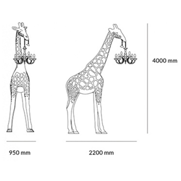 Торшер черный жираф в натуральную величину Giraffe Lamp large size в Омске