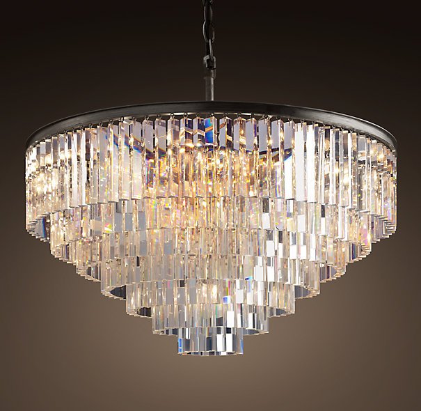 Люстра RH 1920s Odeon Clear Glass Fringe Chandelier - 80, 110 Черный в Омске | Loft Concept 