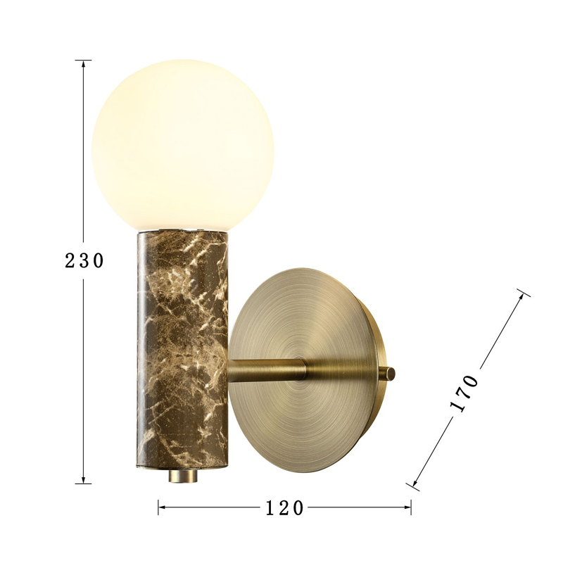 Бра с декором под коричневый мрамор Shaw Marble в Омске