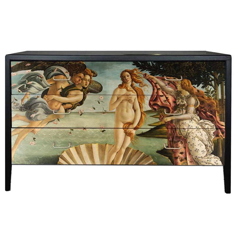 Комод Афродита Chest Of Drawers The Birth Of Venus Черный Бежево-серый в Омске | Loft Concept 