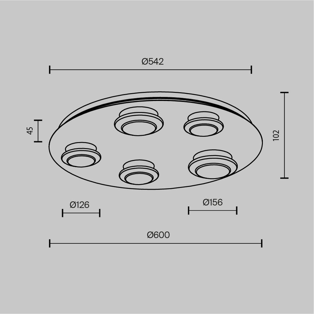 Потолочный светильник Pharao 3000К 56Вт в Омске