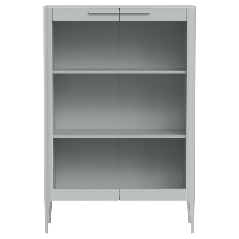 Витрина светло-серая с 2-мя стеклянными дверцами и 3-мя полками Type  Светло-серый в Омске | Loft Concept 