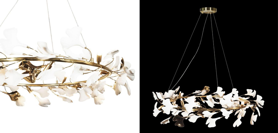 Декоративная люстра Wintery flover Gold с Белыми плафонами Декоративная люстра Wintery flover Gold с Белыми плафонами - Loft-Concept в Омске
