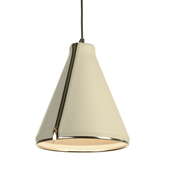 Подвесной светильник Leather Cone Beige Pendant  в Омске | Loft Concept 