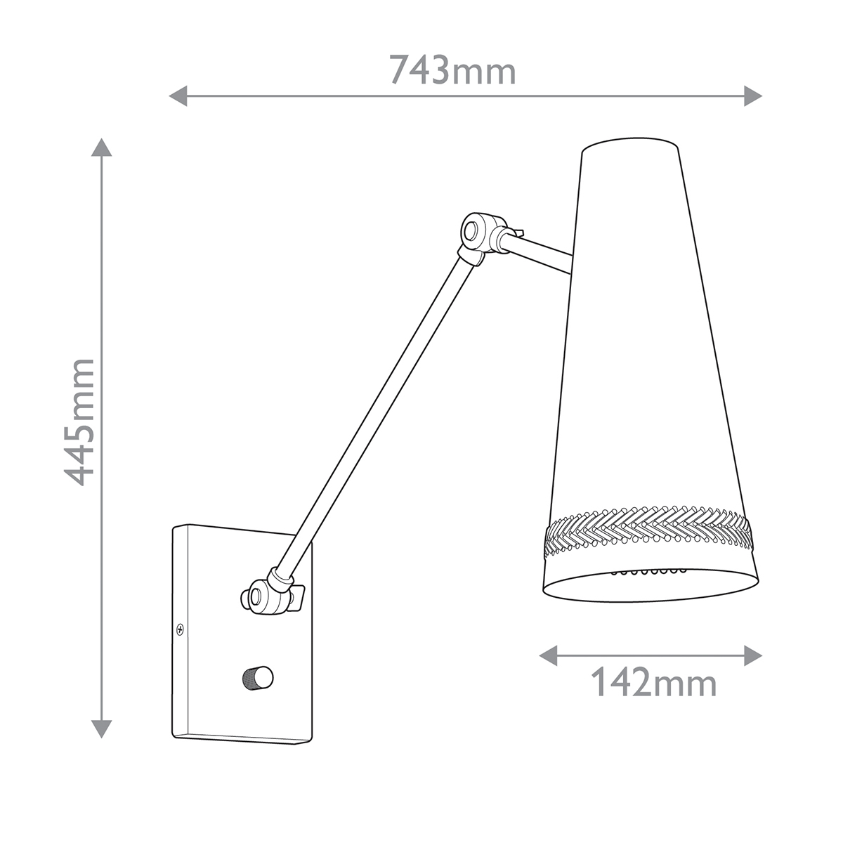 Бра черного цвета с конусным металлическим плафоном Alora в Омске