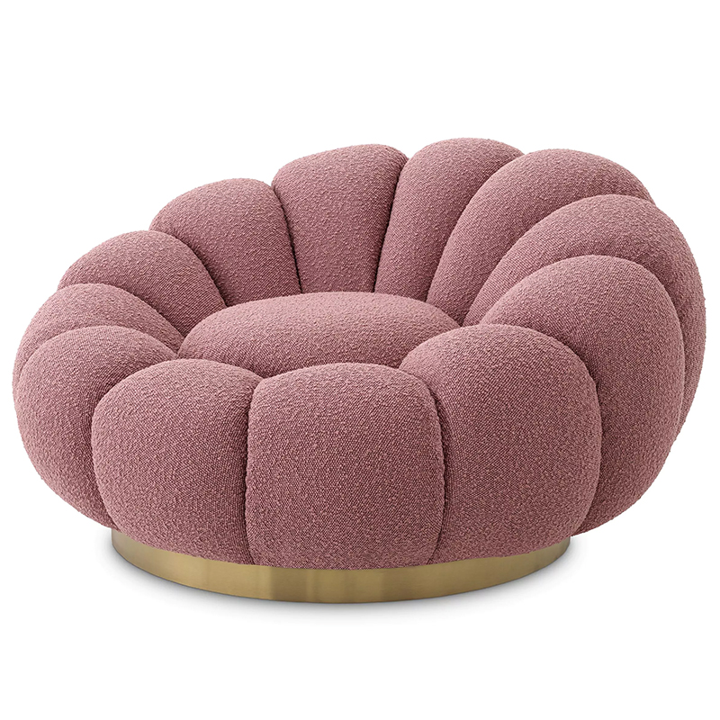 Кресло Eichholtz Swivel Chair Mello Rose Дымчатая Роза Латунь в Омске | Loft Concept 