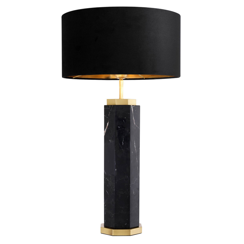 Настольная лампа Eichholtz Table Lamp Newman Black Латунь Античная полированная Черный в Омске | Loft Concept 