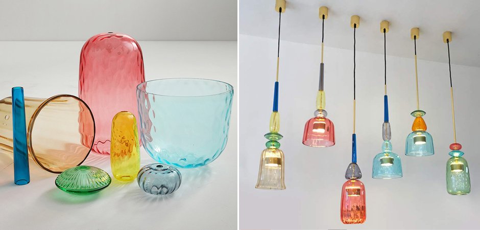 Серия подвесных светильников из цветного стекла CANDY Flauti - Loft-Concept в Омске