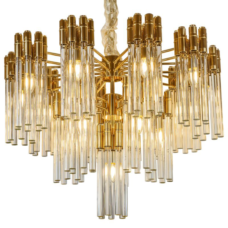 Люстра Contemporary Chandelier Crystal Gold Золотой Прозрачное Стекло в Омске | Loft Concept 