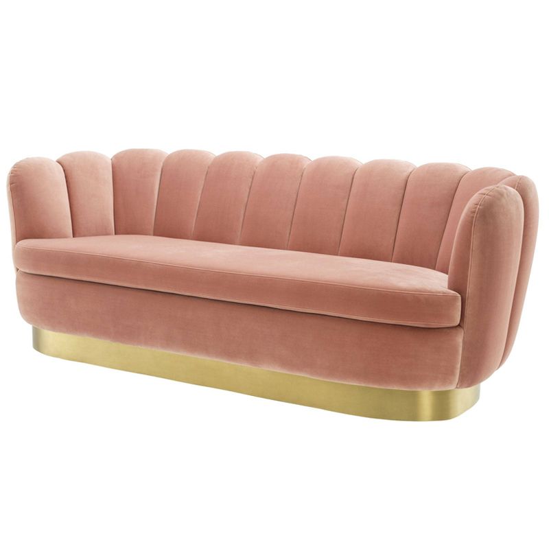 Диван Eichholtz Sofa Mirage nude Розовый пастельный Латунь в Омске | Loft Concept 