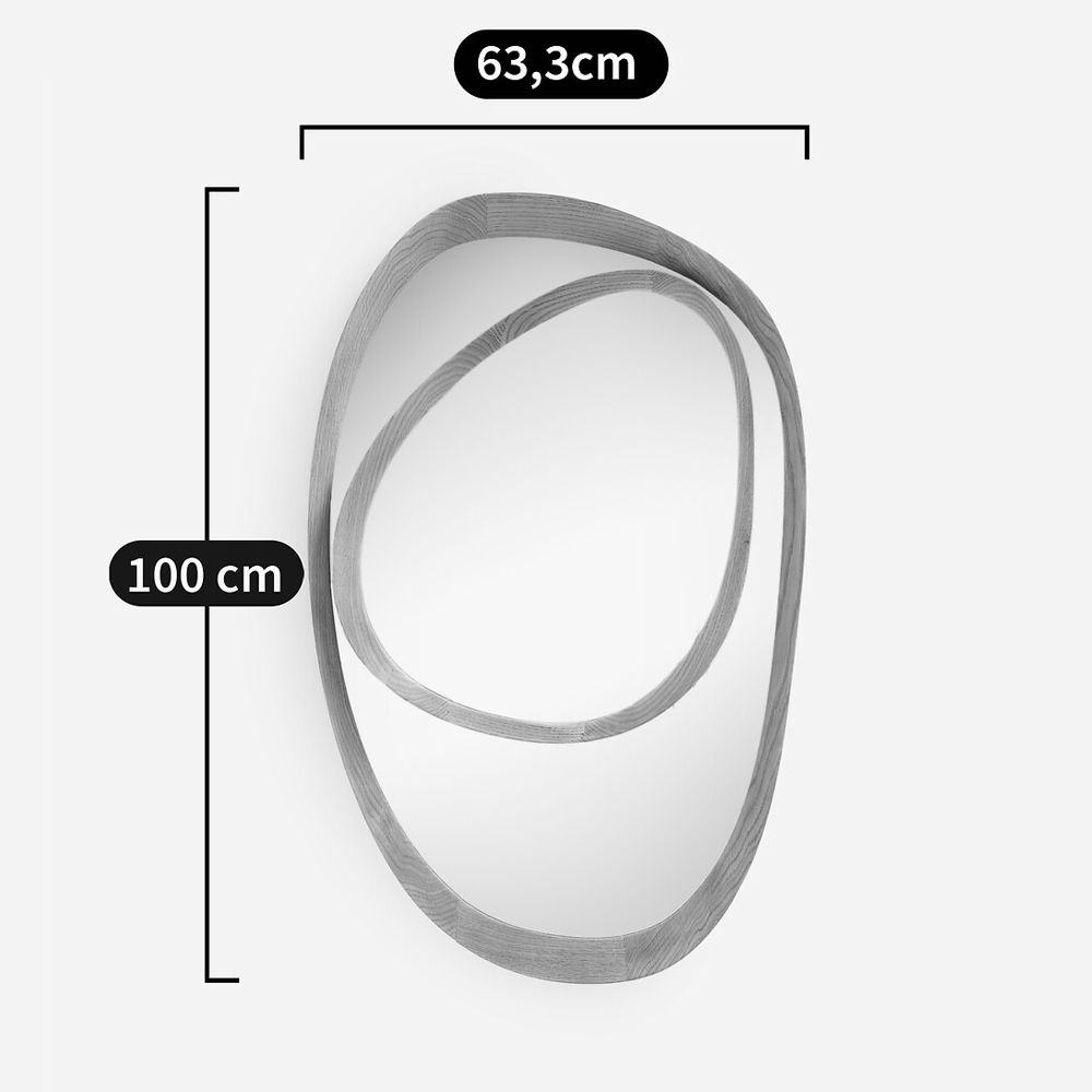 Ассиметричное зеркало в дубовой раме Infinity Symbol в Омске