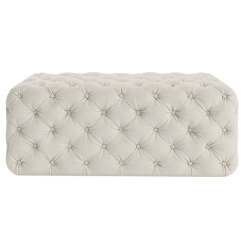 Оттоманка Capitone Rectangular Ottoman  ivory ( слоновая кость ) в Омске | Loft Concept 