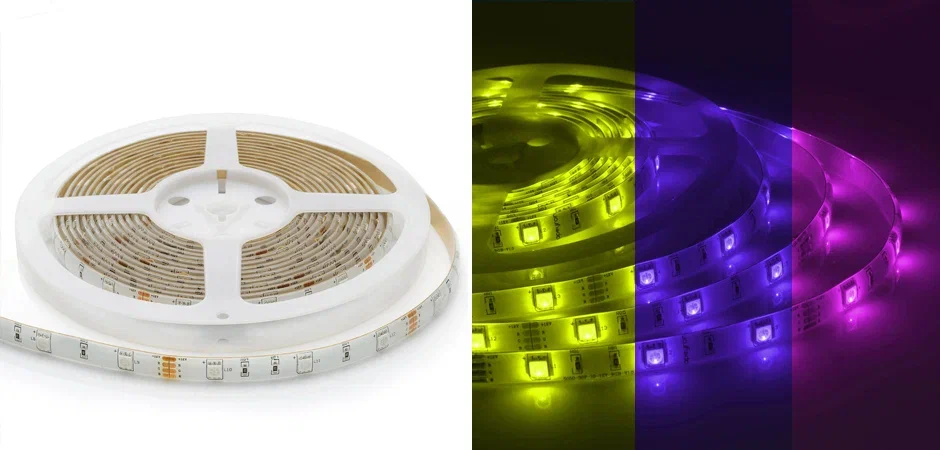 Светодиодная влагозащищенная лента 7,2W/m 30LED/m 5050SMD разноцветная 5M Светодиодная влагозащищенная лента 7,2W/m 30LED/m 5050SMD разноцветная 5M - Loft-Concept в Омске