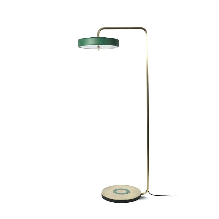 Торшер Bert Frank REVOLVE FLOOR LAMP Green Золотой Зеленый в Омске | Loft Concept 