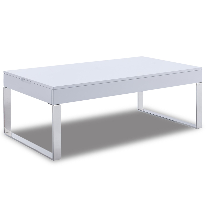 Кофейный стол Annecy Coffee Table white Белый Хром в Омске | Loft Concept 