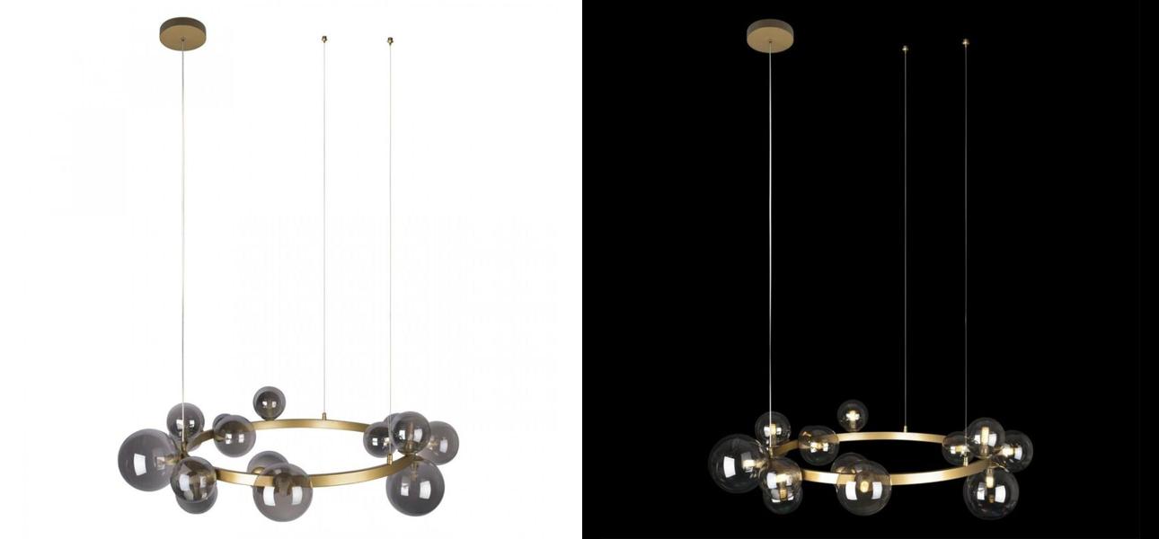 Светодиодная люстра Кольцо IONA Сhandelier GOLD диаметр 85 см - фото №1