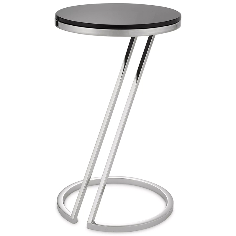 Приставной стол Eichholtz Side Table Falcone Chrome Хром Черный в Омске | Loft Concept 