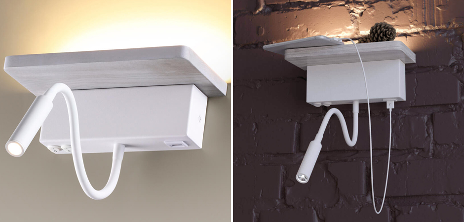 Бра Shirk Белое с USB входом Бра Shirk Белое с USB входом - Loft-Concept в Омске