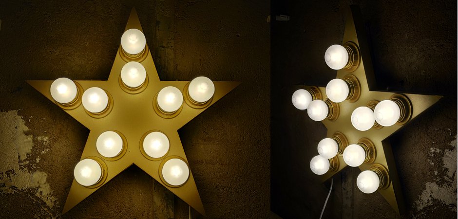 Настенный светильник Star золотая звезда Настенный светильник Star золотая звезда - Loft-Concept в Омске