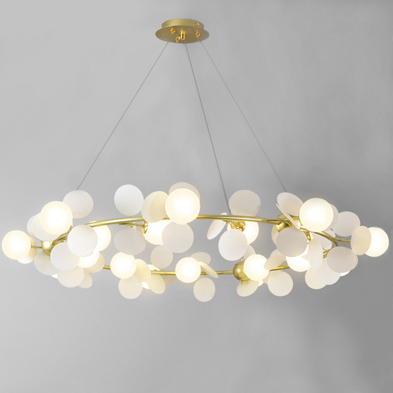 Люстра MATISSE Chandelier circle white Золотой Белый в Омске | Loft Concept 