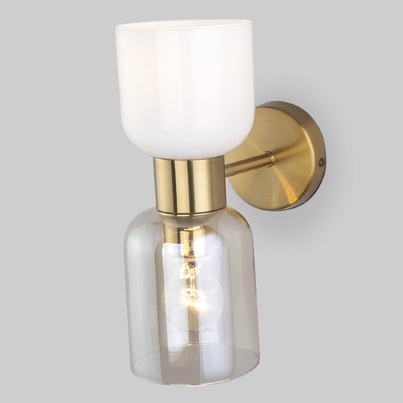 Бра Light maker studio Sconce white and smok brass Латунь Стекло Смок Белый в Омске | Loft Concept 