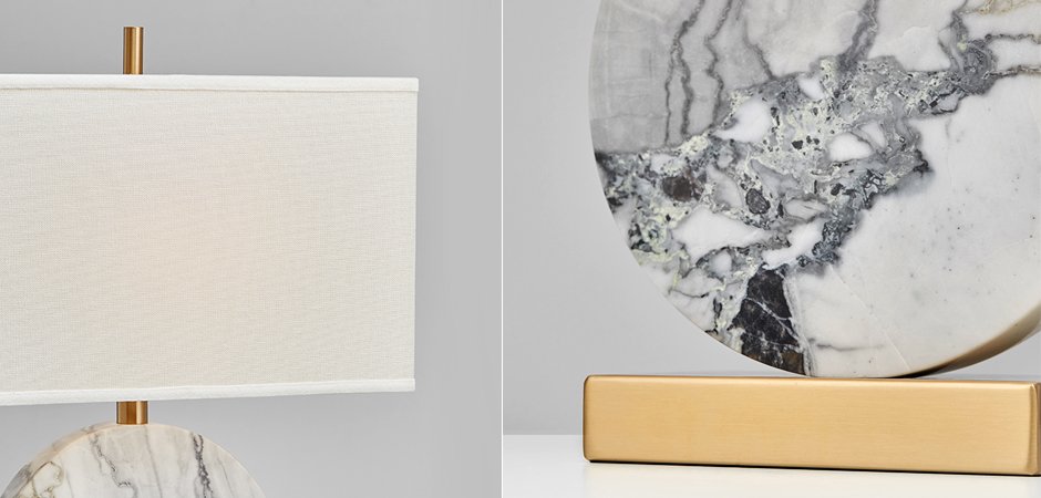 Настольная лампа Lua Grande Table Lamp gray marble Настольная лампа Lua Grande Table Lamp gray marble - Loft-Concept в Омске