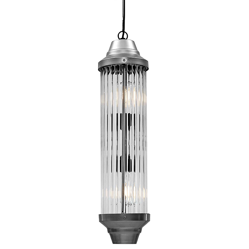 Подвесной светильник Transparent Tubes Pendant Хром Прозрачный в Омске | Loft Concept 