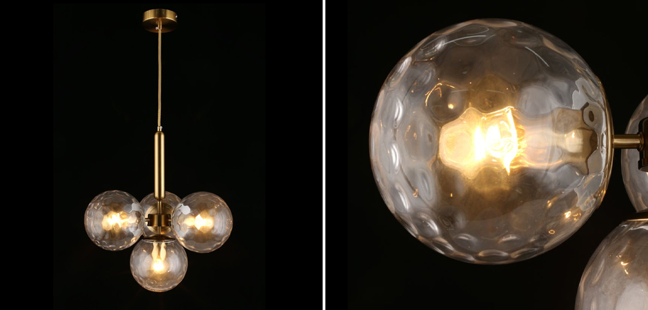 Люстра Bubble Glass с рельефным стеклом Люстра Bubble Glass с рельефным стеклом - Loft-Concept в Омске