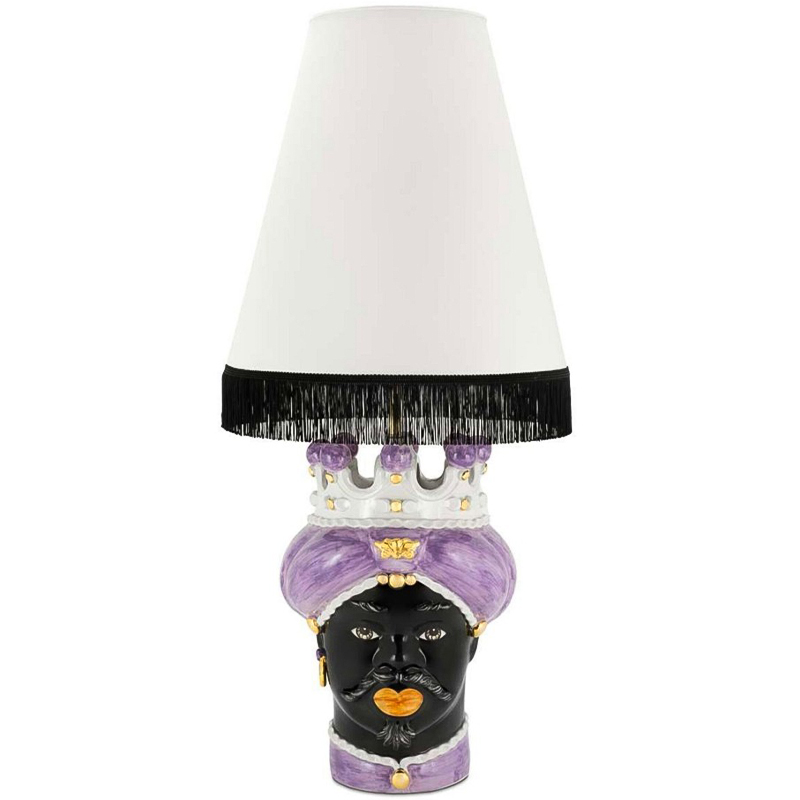 Настольная лампа Table Lamp Moro Man Medium New Violet and White Белый Черный Сиреневый Золотой Настольная лампа Table Lamp Moro Man Medium New Violet and White Белый Черный Сиреневый Золотой в Омске | Loft Concept