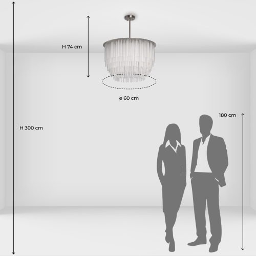 Люстра круглая с прозрачными стеклянными трубками Nembus в Омске