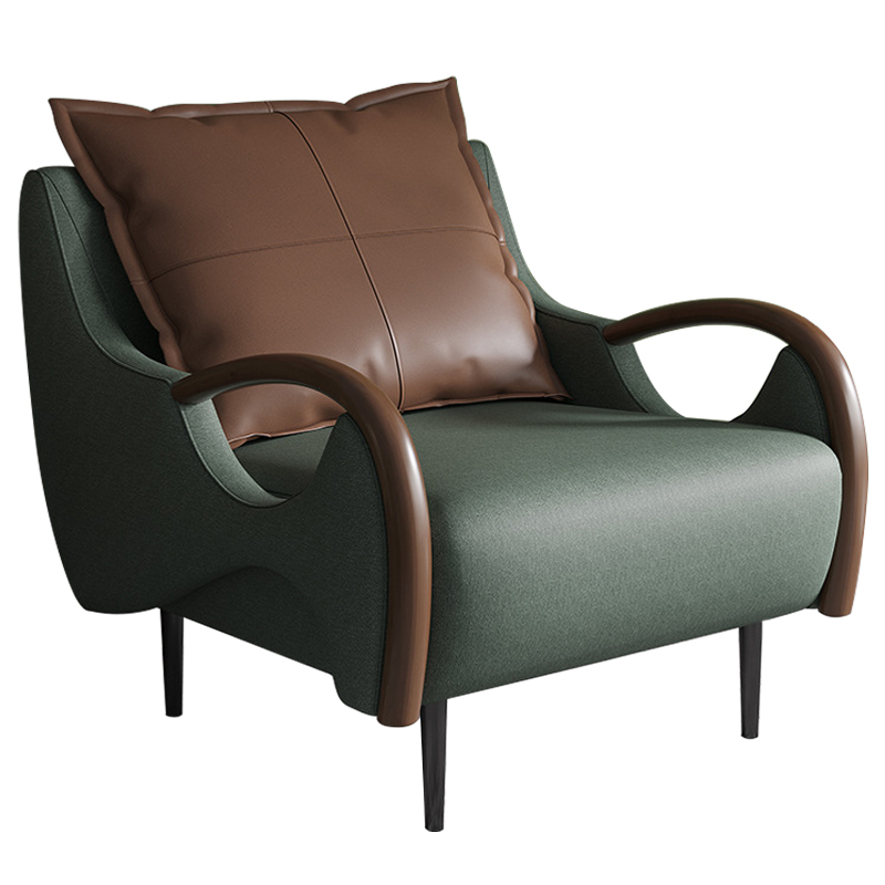 Кресло Oliwier Green Armchair Зеленый Коричневый в Омске | Loft Concept 