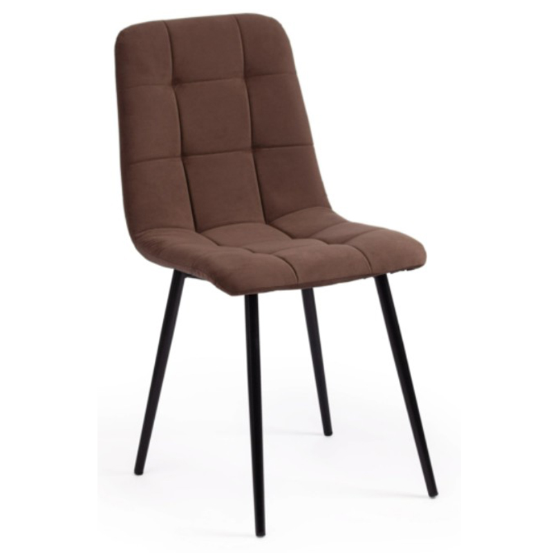 Стул Nancy Velour Brown Chair Коричневый Черный в Омске | Loft Concept 