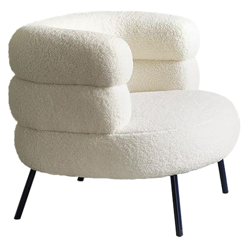 Кресло Boyle White Boucle Armchair Белый Черный в Омске | Loft Concept 