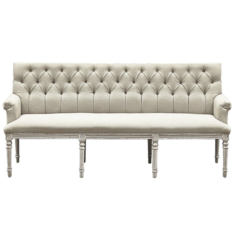 Диван Luxe Soho Dining Bench Sofa ivory ( слоновая кость ) Дерево Серый в Омске | Loft Concept 