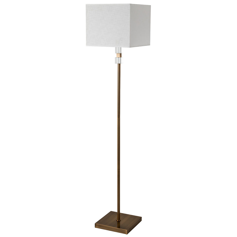 Торшер Tradonico Floor Lamp Brass Латунь Белый Прозрачный в Омске | Loft Concept 