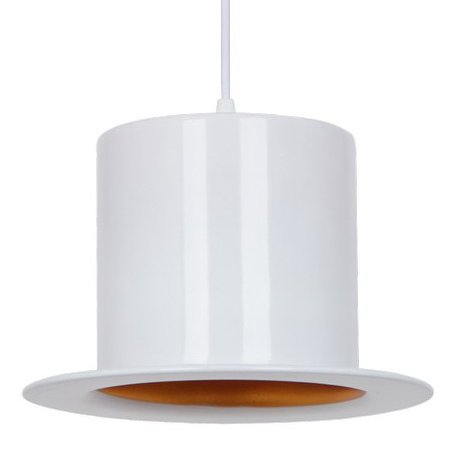 Подвесной светильник Pendant Lamp Banker Bowler Hat White I Белый в Омске | Loft Concept 