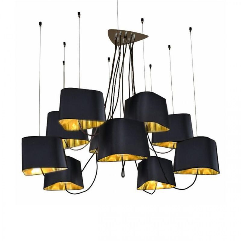 Люстра Designheure Lighting Black 10 плафонов Черный Золотой в Омске | Loft Concept 